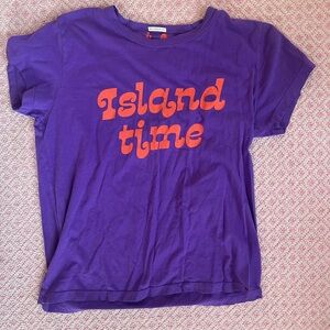 Purple Kids Shirt with Orange Print